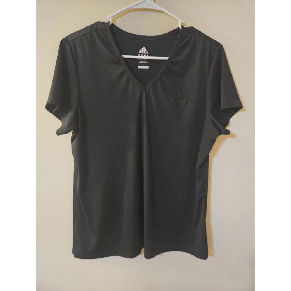 Adidas womens Black Short Sleeve Activewear T-Shirt, Size Large